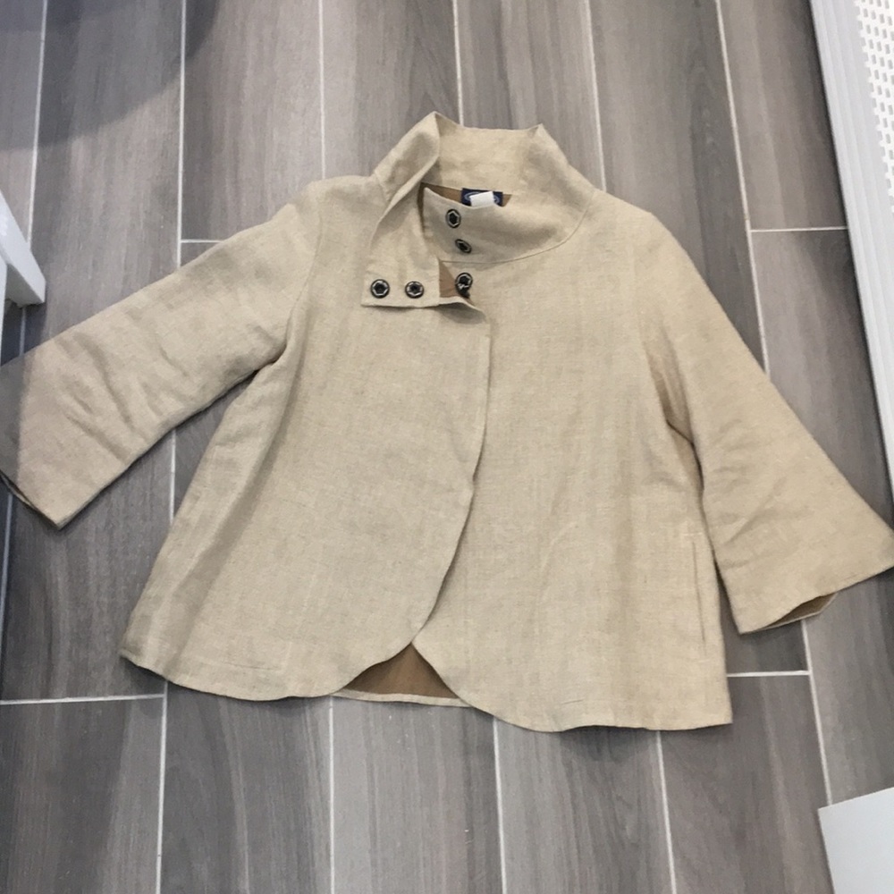 Scoop Linen Cape Size M
